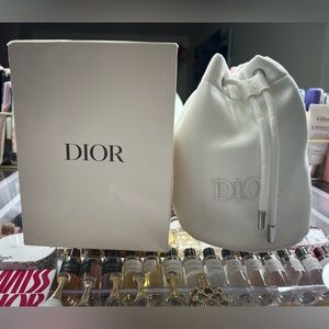 Dior Cream Drawstring Pouch